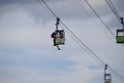 Koelner Seilbahn Gondel blieb haengen Koeln Linksrheinisch P613